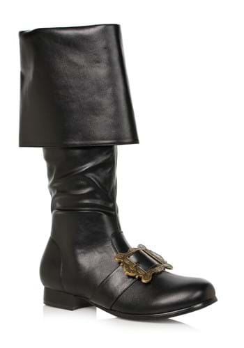 Black Pirate Buckle Boots for Men
