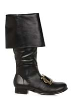 Black Pirate Buckle Boots for Men Alt 1