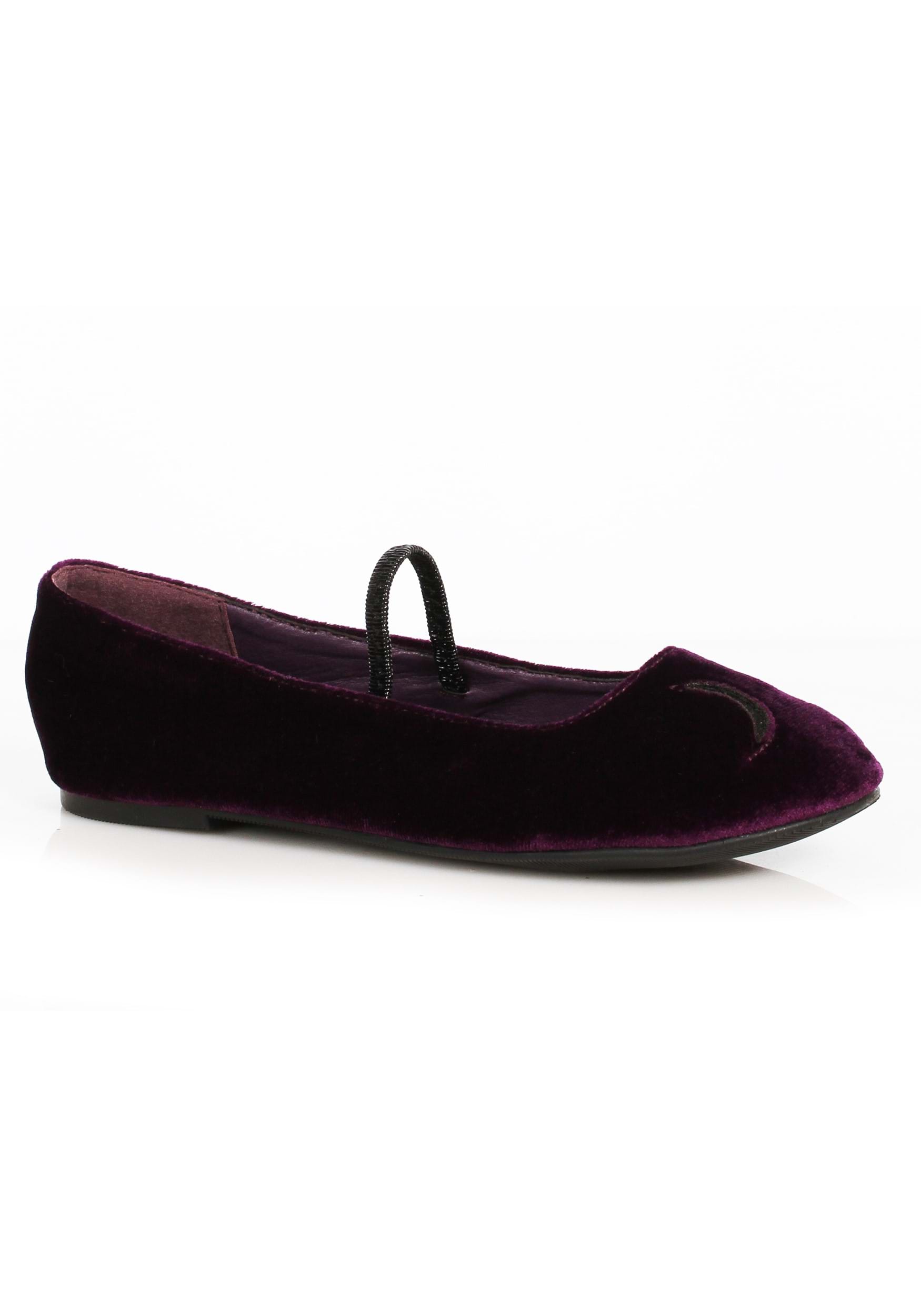 Purple Witch Flat Shoes for Girls