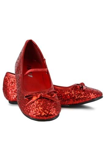 Red Ruby Glitter Ballet Flat Shoes for Girls