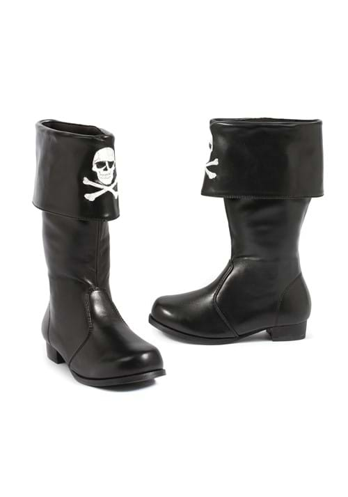 Crossbones Kids Black Pirate Boots