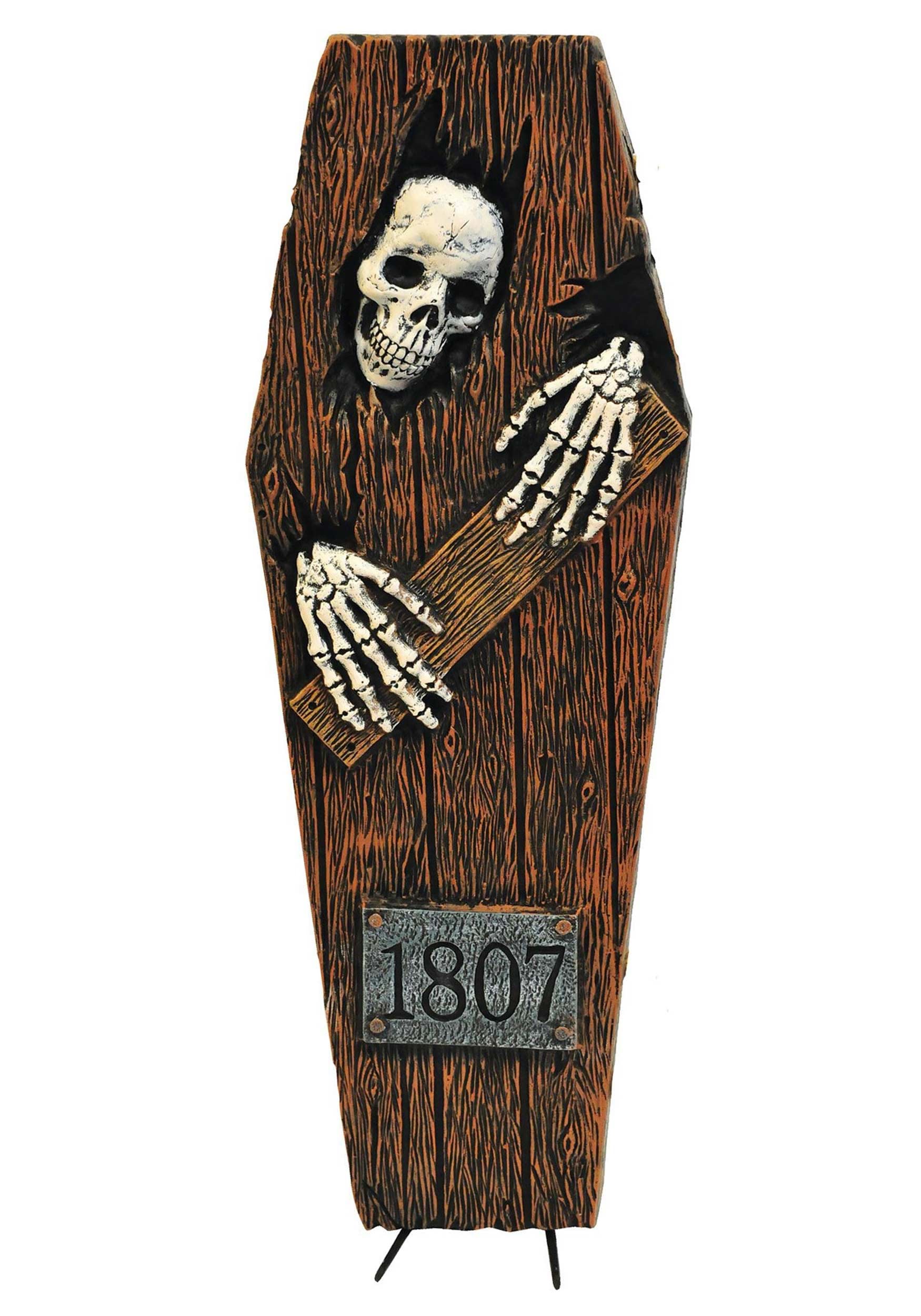 27" Peeping Skeleton Coffin Decoration
