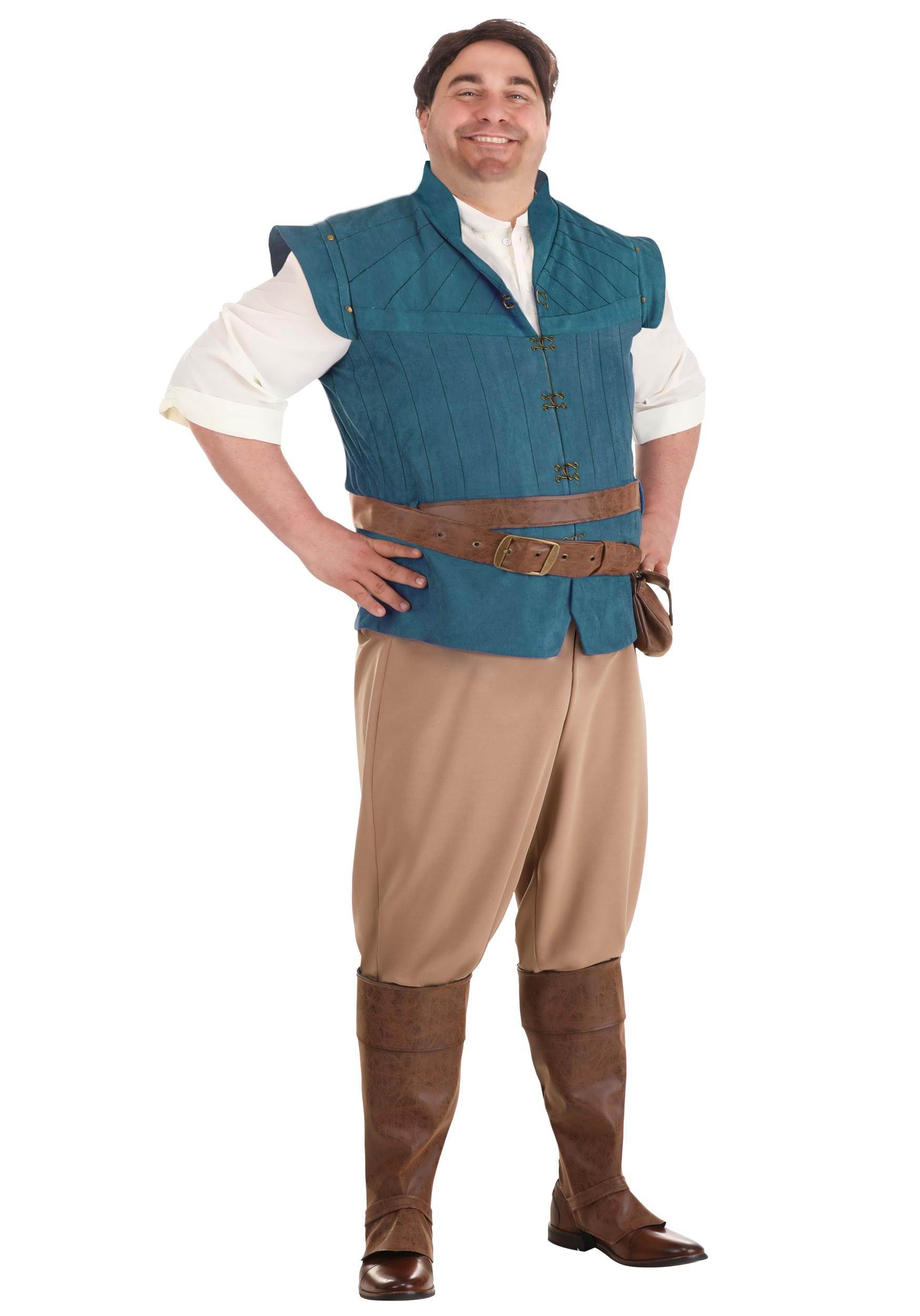 Photos - Fancy Dress Rider FUN Costumes Plus Size Tangled Flynn  Costume for Men Brown/Green 