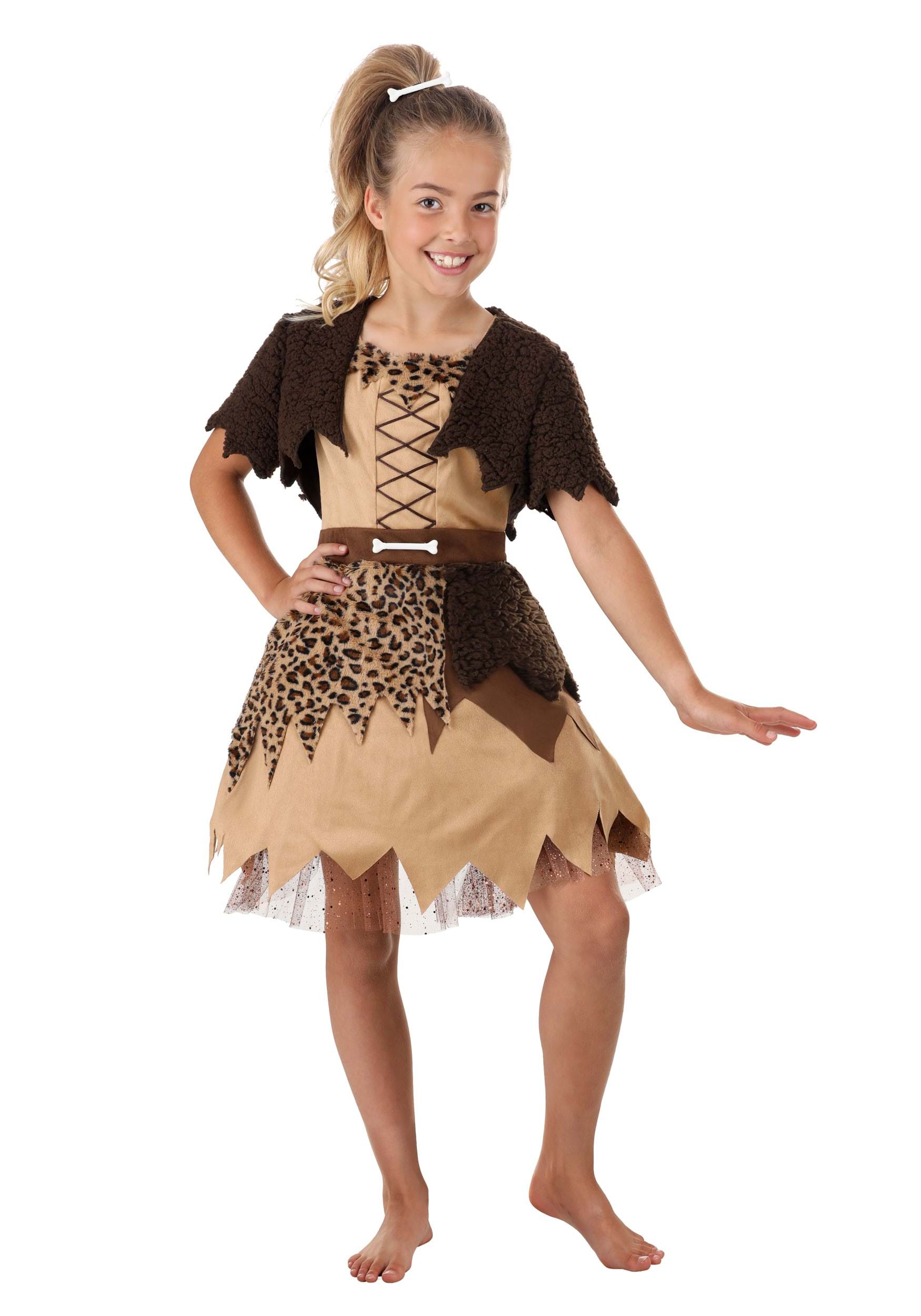 Photos - Fancy Dress Winsun Dress FUN Costumes Cavegirl Dress Costume for Girl's | Caveman Costumes Brown 