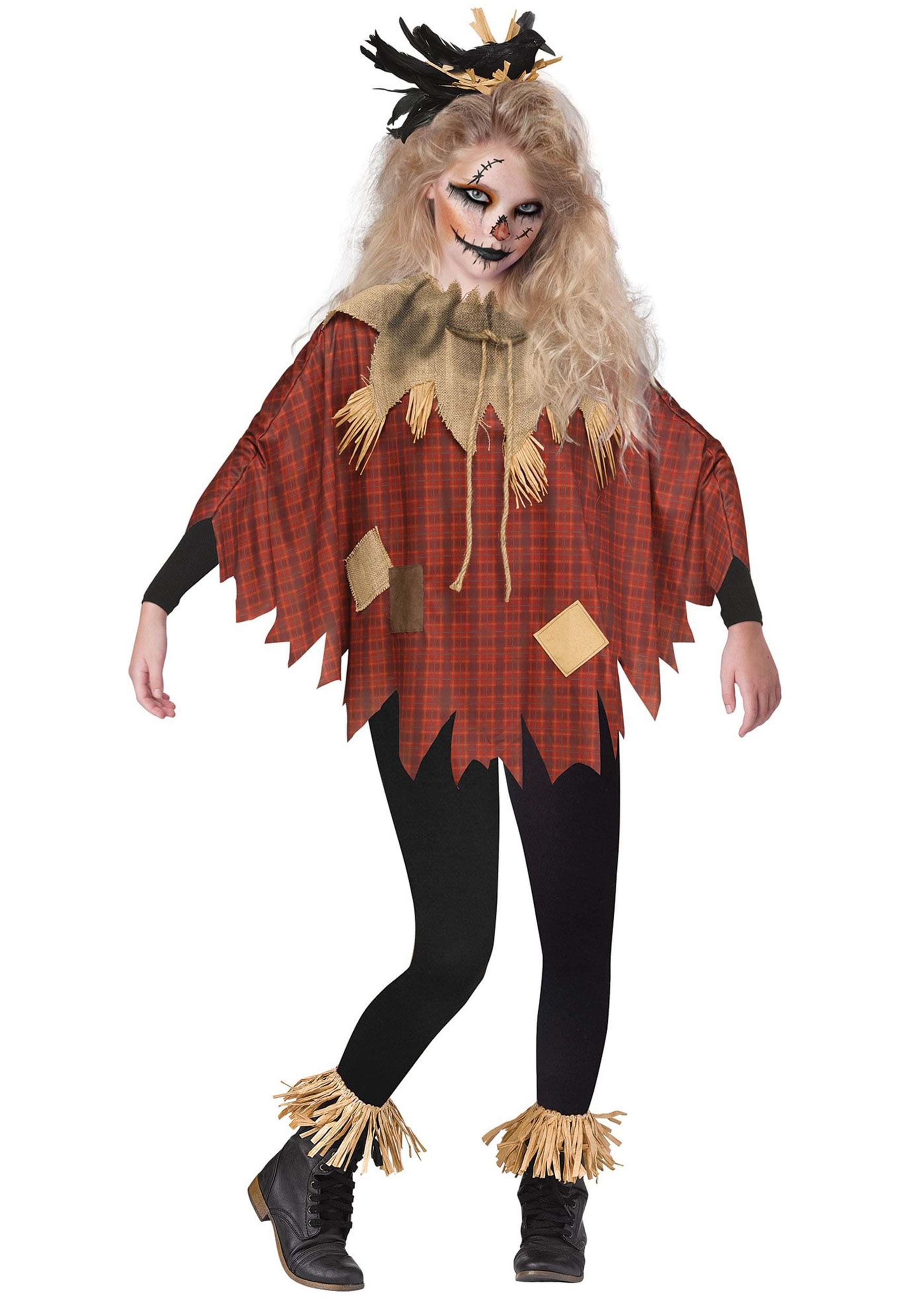 Photos - Fancy Dress Fun World Scary Scarecrow Kids Poncho Brown FU90848C