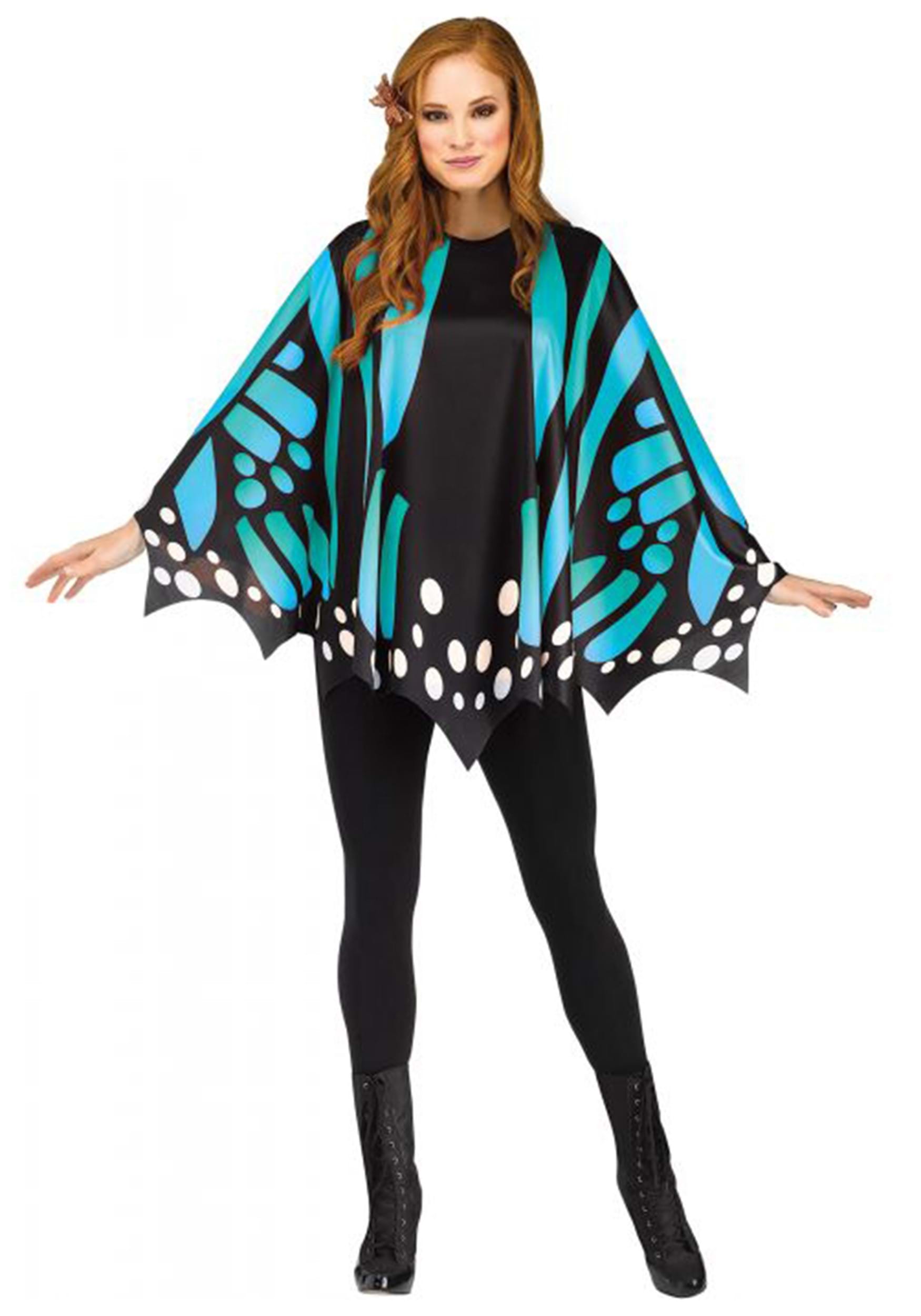 Teal Butterfly Poncho for Women