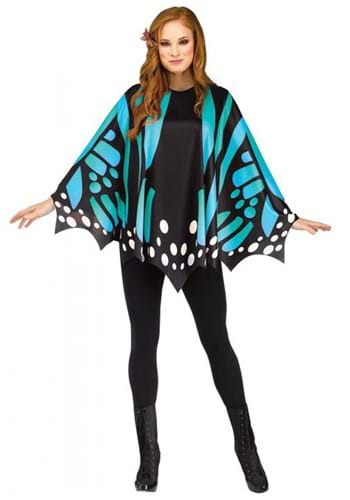 Women's Teal Butterfly Poncho