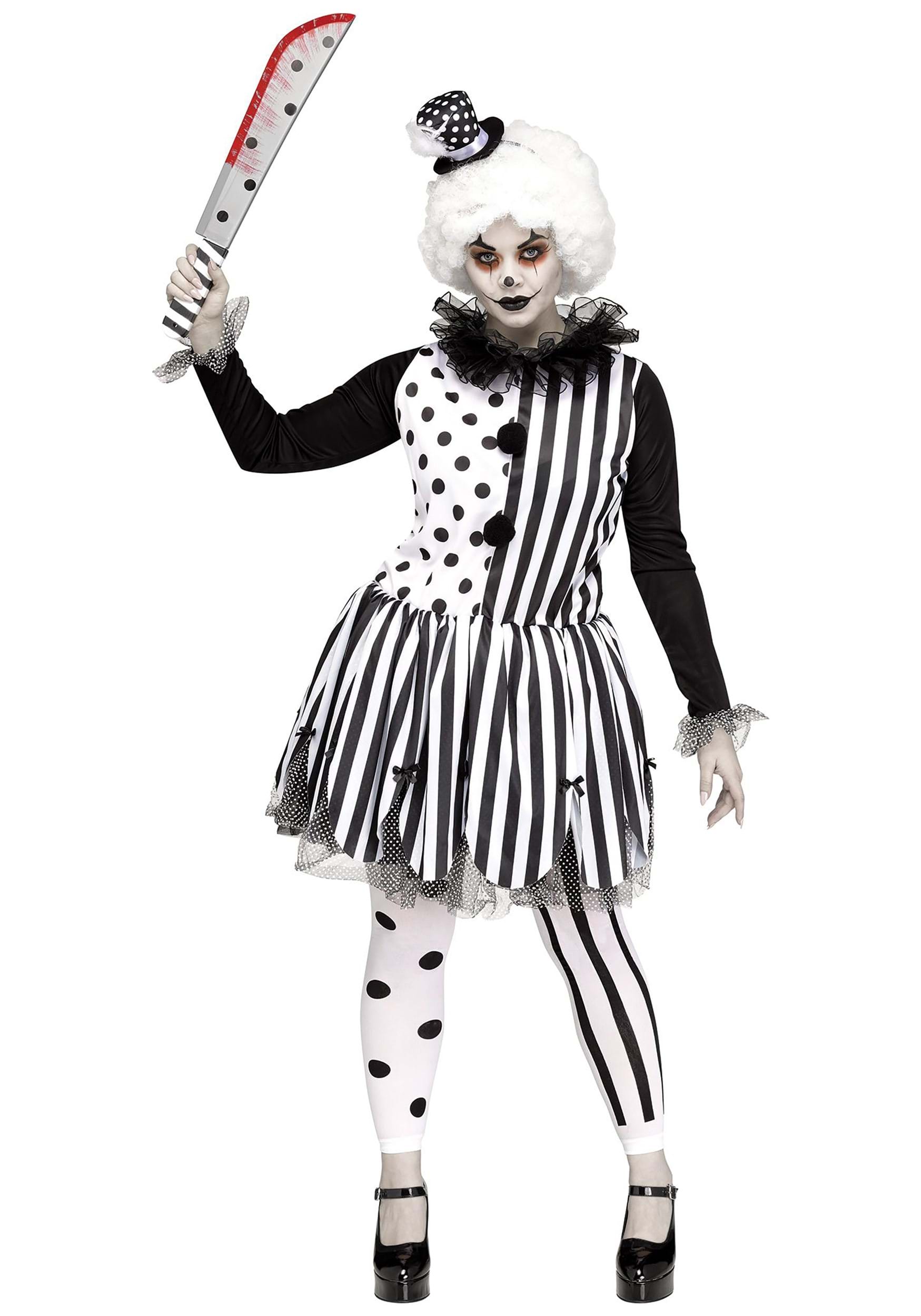 Photos - Fancy Dress Clown Fun World Plus Size Killer  Costume for Women Black/White FU12151 
