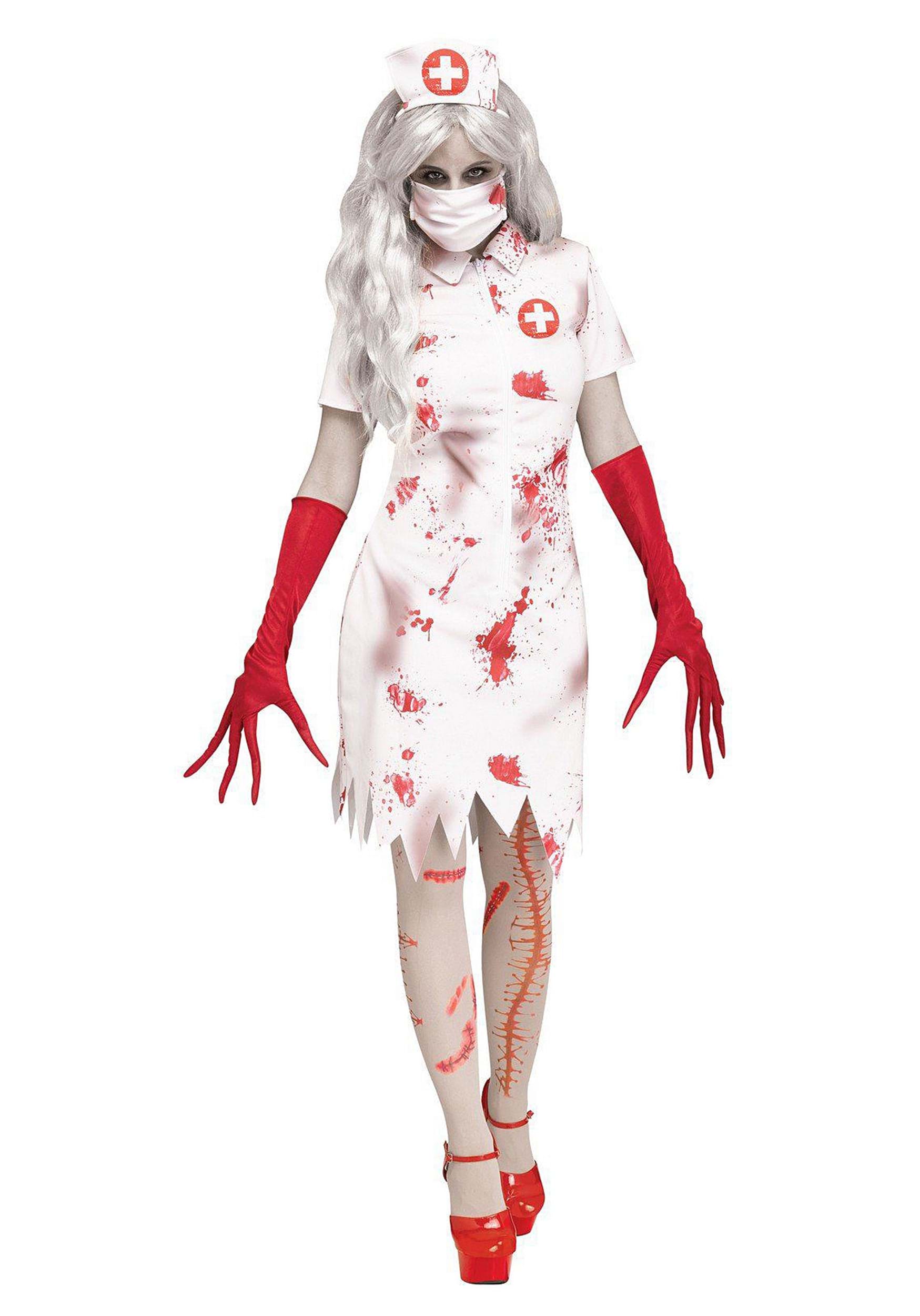 Photos - Fancy Dress Nurse Fun World Women's Horror  Costume Red/White FU1126004 
