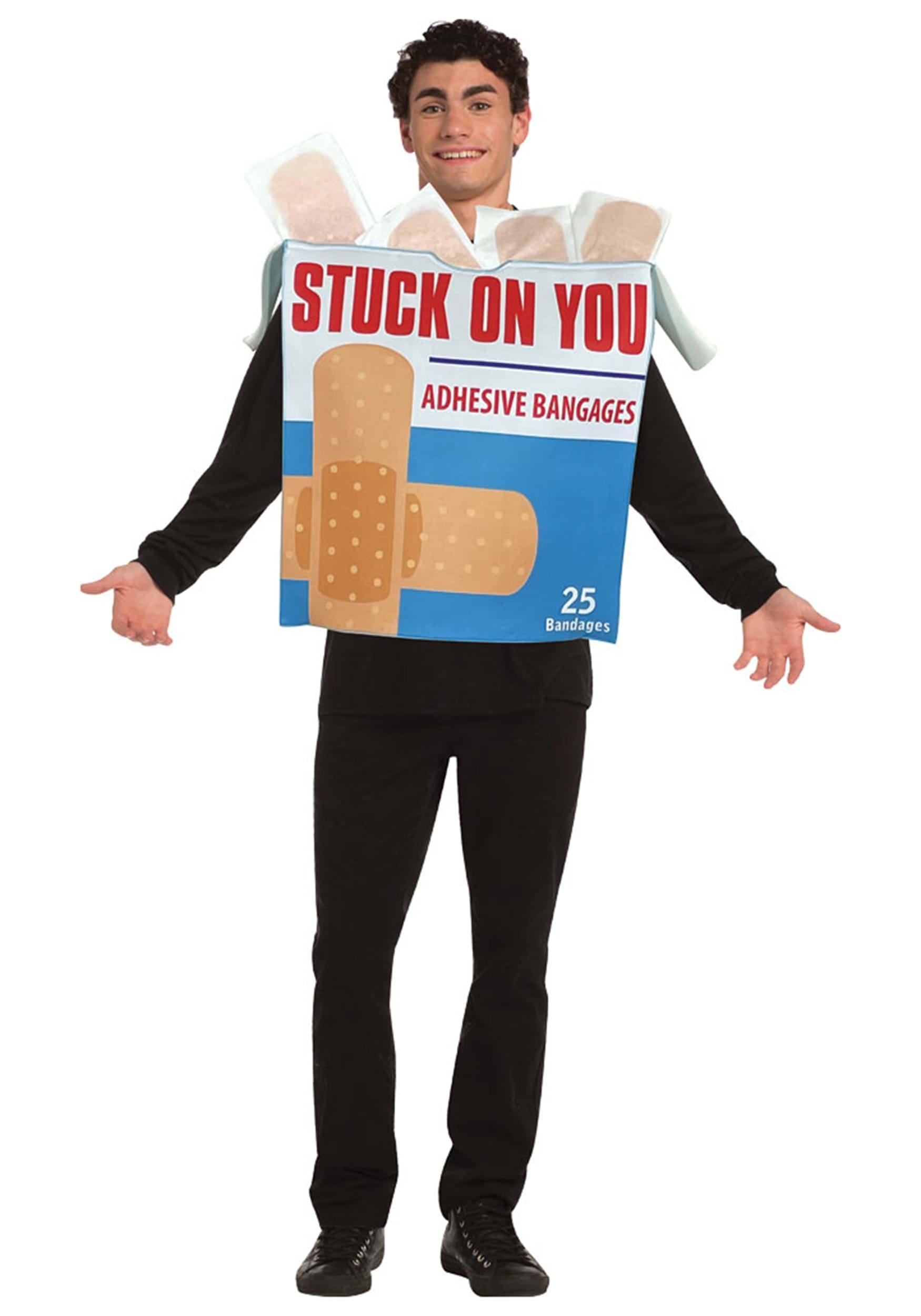Adult Stuck On You Bandage Box Costume | Funny Adult Costumes