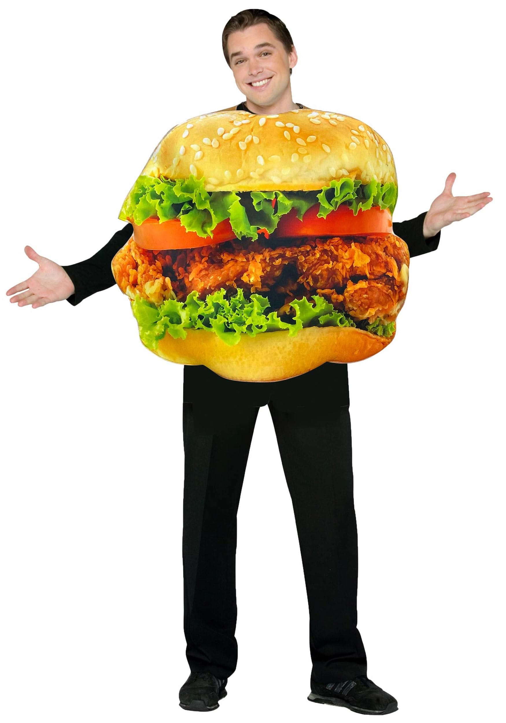 Photos - Fancy Dress Morris Costumes Fried Chicken Sandwich Get Real Costume Green/Brown 
