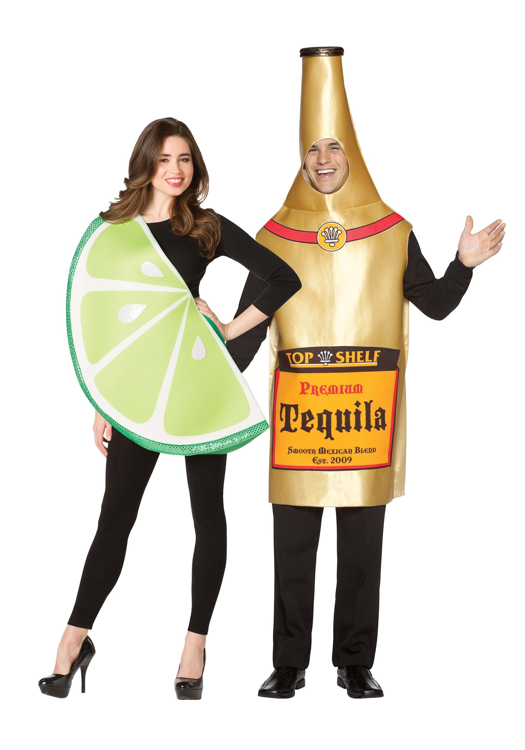Photos - Fancy Dress Morris Costumes Tequila Bottle and Lime Slice Costume for Couples Green 