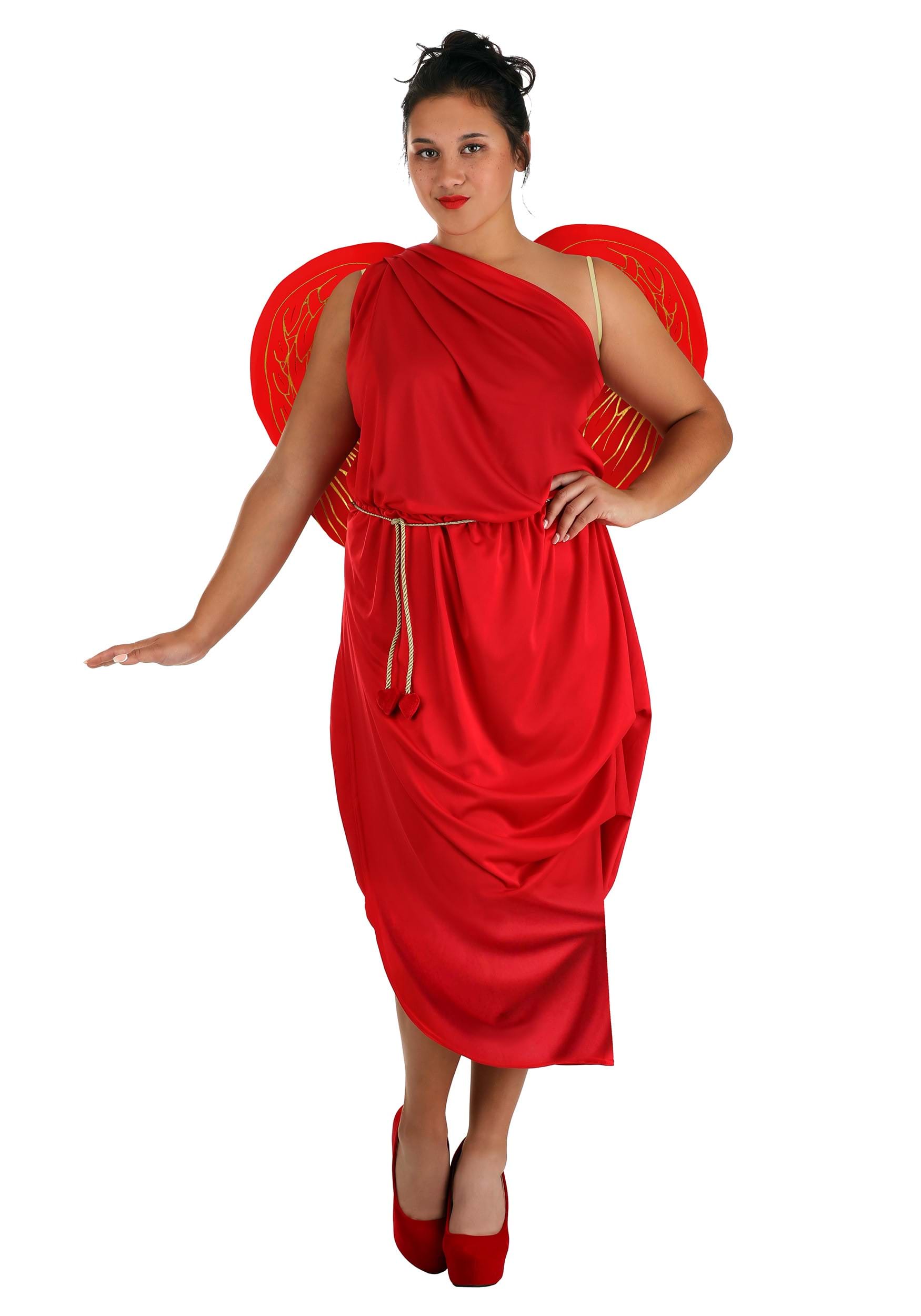 Photos - Fancy Dress FUN Costumes Plus Size Cupid Costume Dress for Women Brown/Red FUN3085