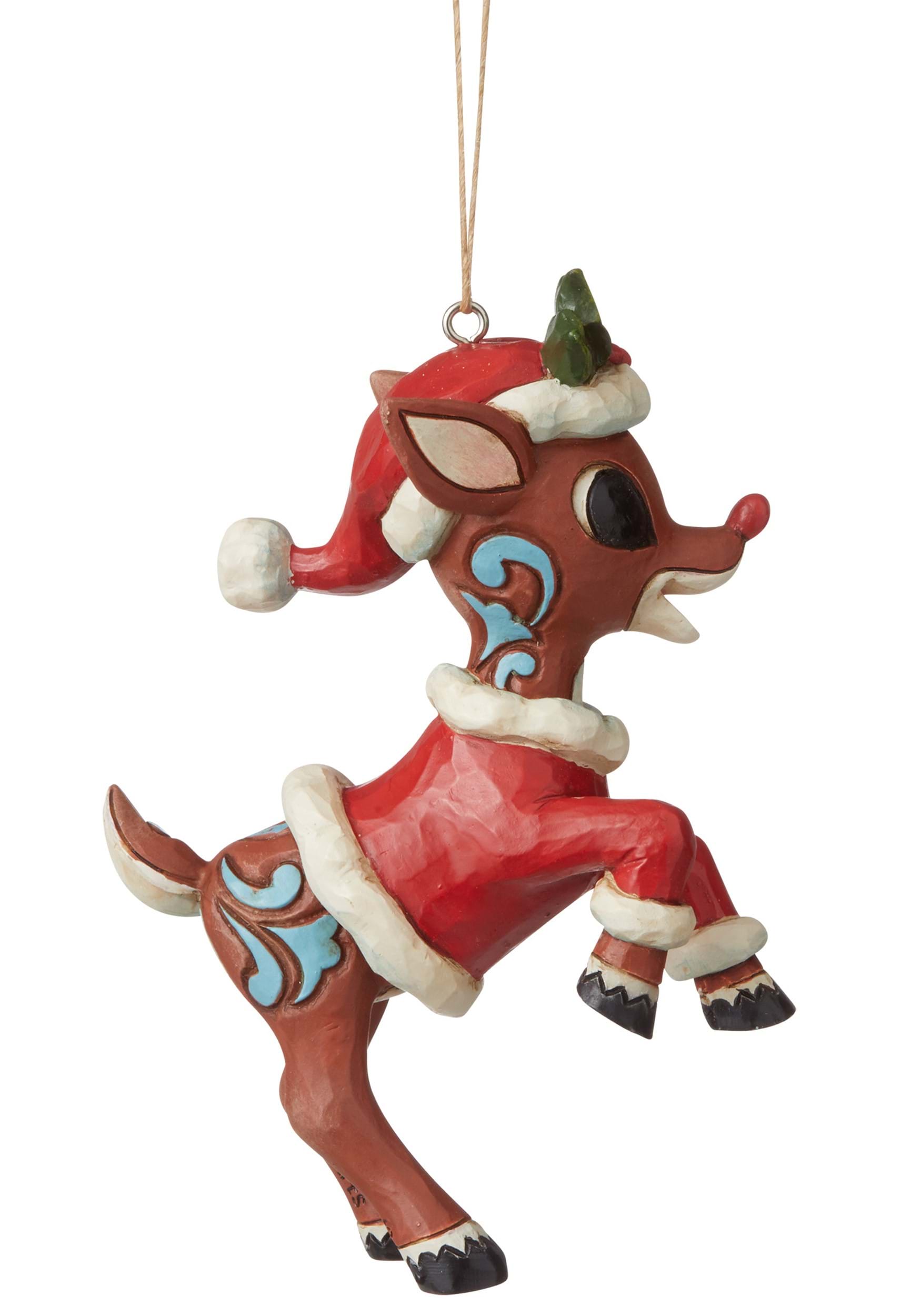 Jim Shore Rudolph the Red Nose Reindeer Santa Suit Ornament