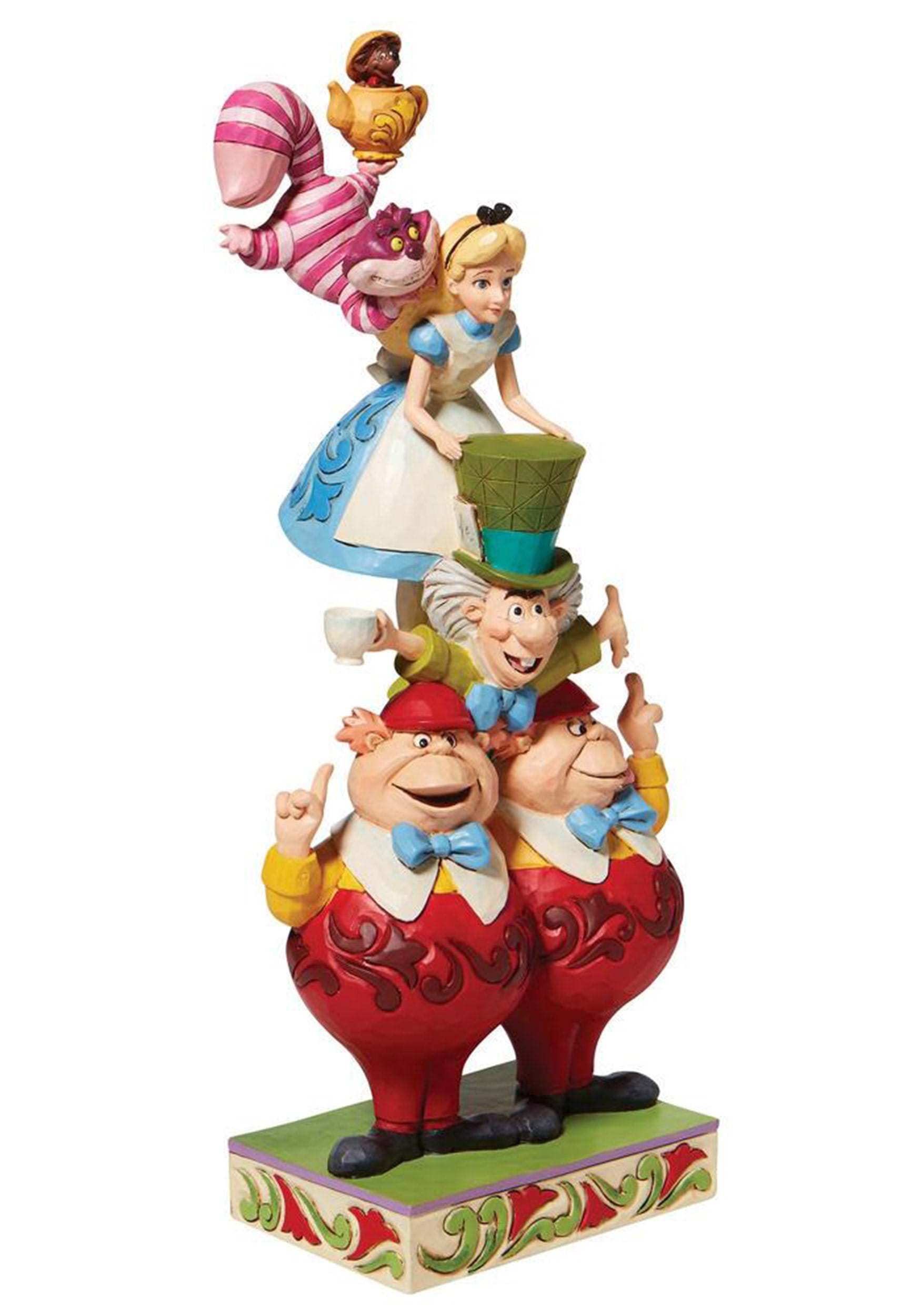 Holiday Ornaments Alice in Wonderland Ornament Set with Alice, White Rabbit, Cheshire Cat, Queen of Hearts, Mad Hatter and Friends