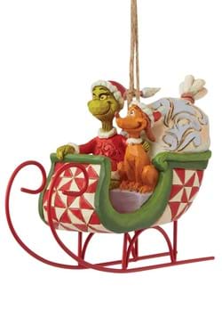 Jim Shore Grinch and Max in Sleigh Ornament