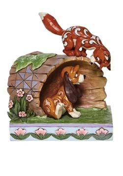 Jim Shore Fox and the Hound on Log Statue