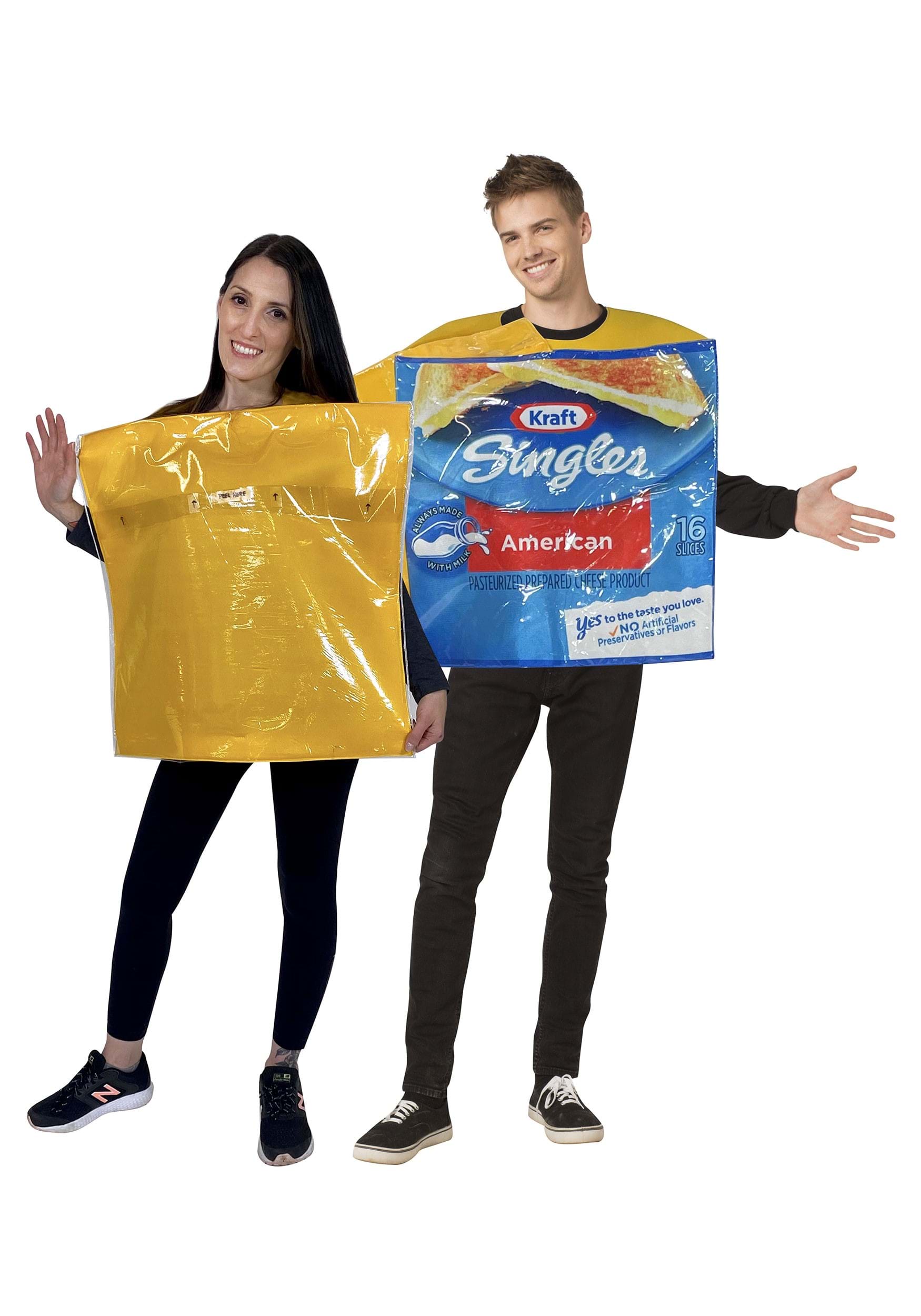 Photos - Fancy Dress Morris Costumes Kraft Singles Cheese Costume for Couples | Adult Food Cost 