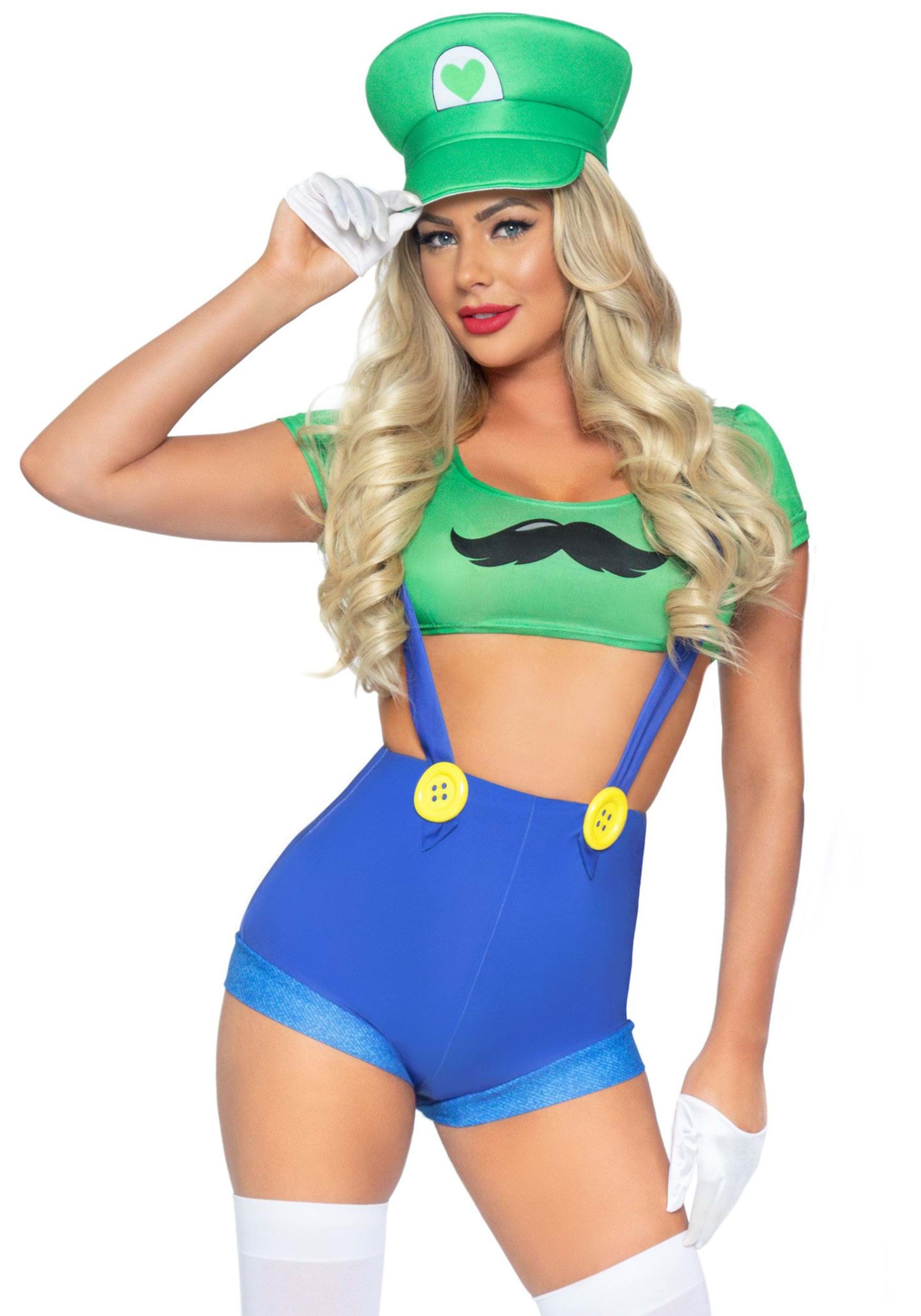Sexy Piece Green Gamer Sidekick Costume for Women