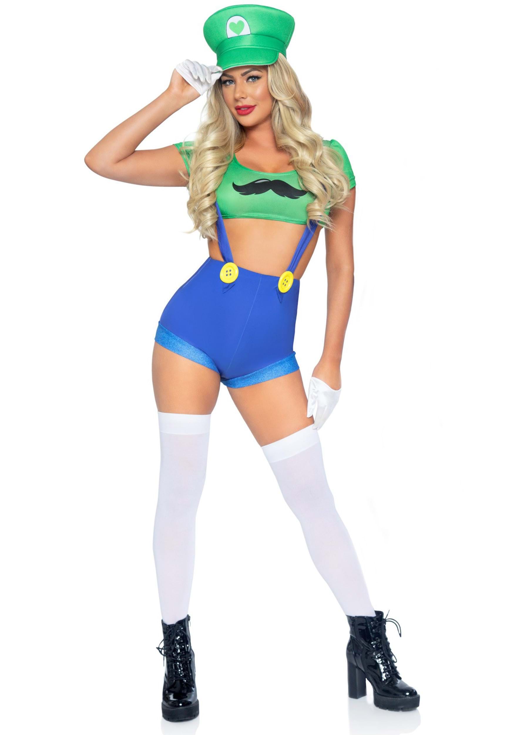Sexy Piece Green Gamer Sidekick Costume For Women