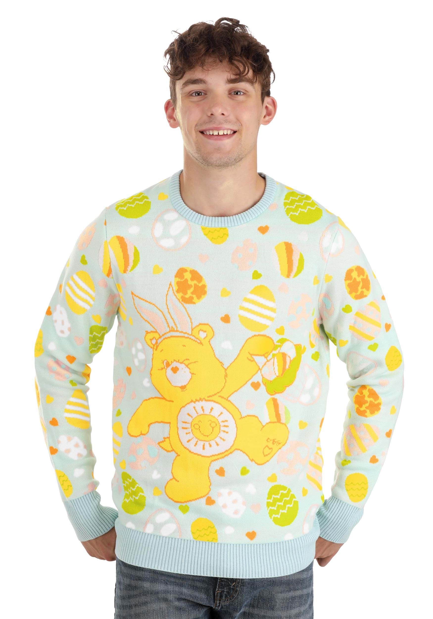 Adult Care Bears Easter Egg Hunt Ugly Sweater