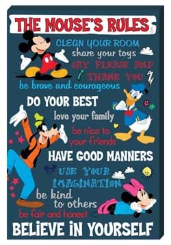 Mickey Mouse The Mouse's Rule Inspirational 16x24 Canvas Wal