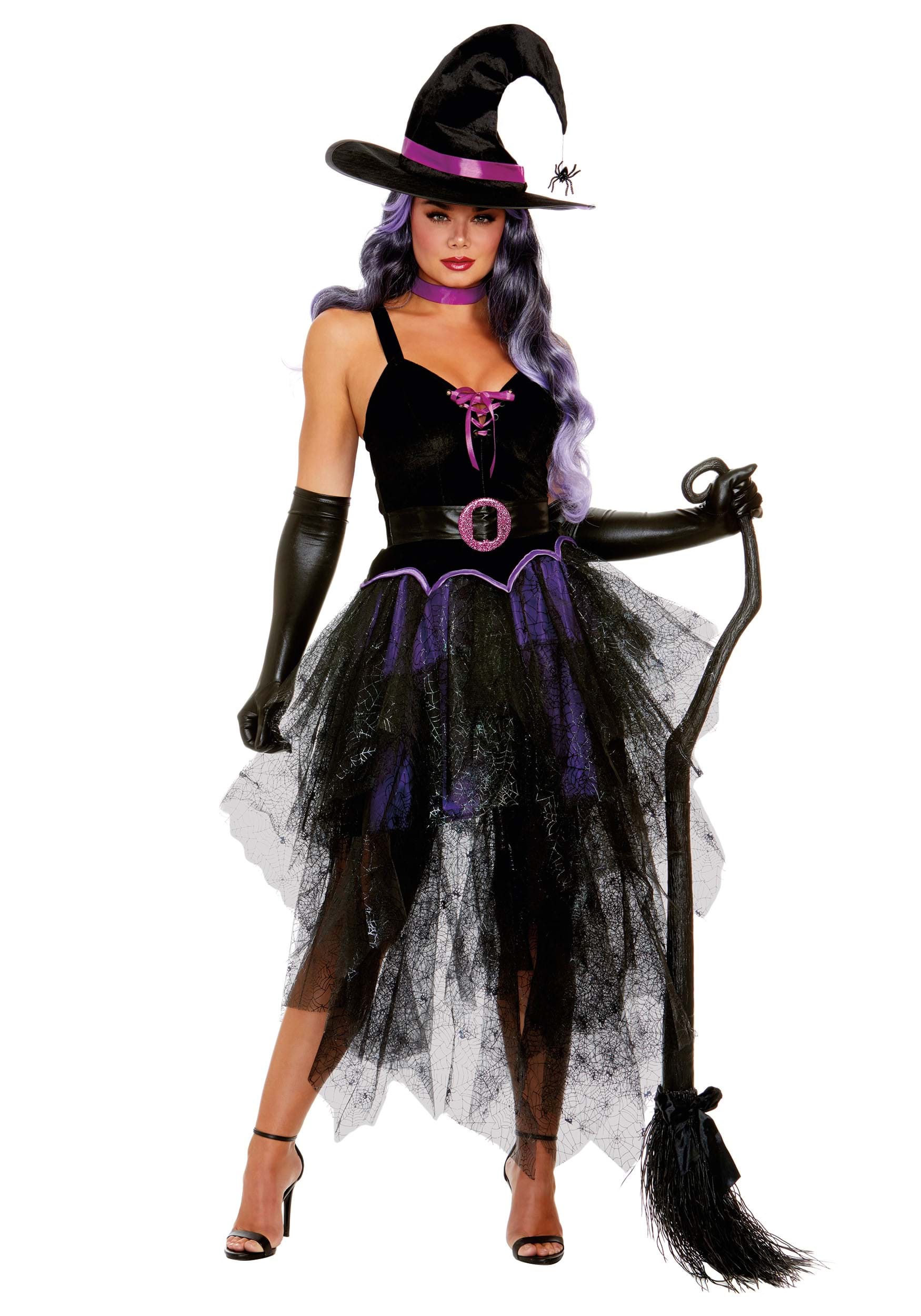 Photos - Fancy Dress Dreamgirl Sexy Purple Witch Women's Costume Black/Purple DR12018