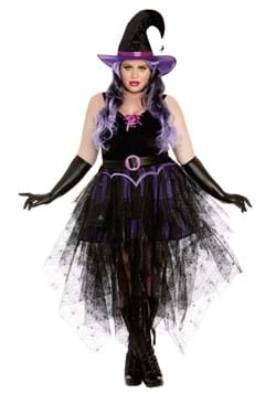 Womens Plus Size Sexy Purple Witch Costume