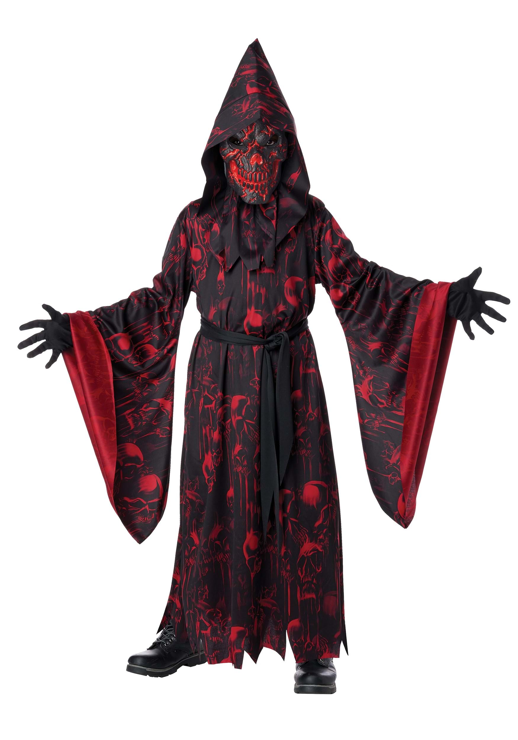 Fire & Brimstone Cult Costume w/ Light Up Mask for Boys