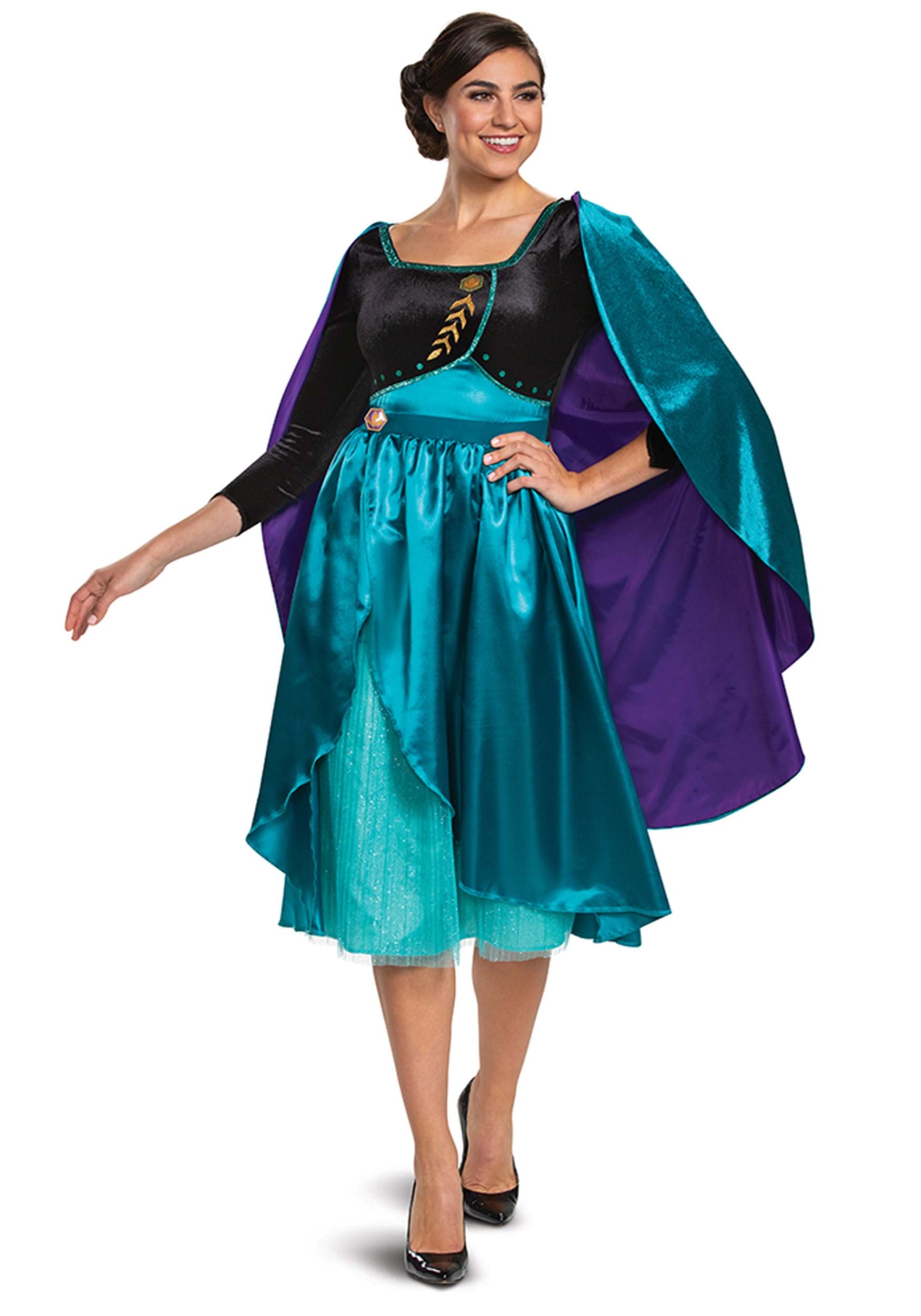 Photos - Fancy Dress Disguise Frozen Anna Deluxe Adult Costume Black/Green/Purple DI234