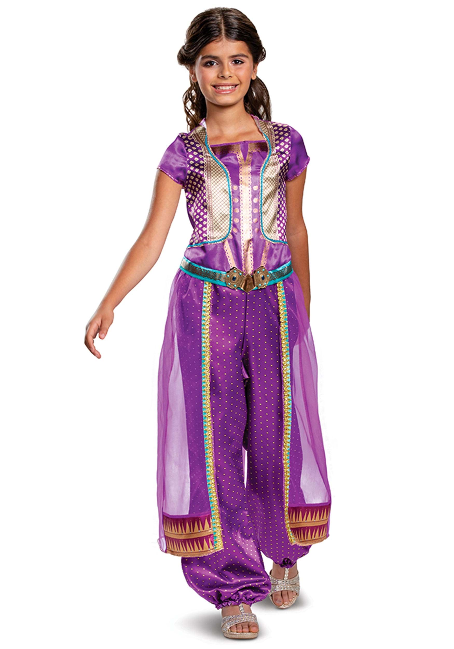 Girls Aladdin Live Action Jasmine Purple Classic Costume