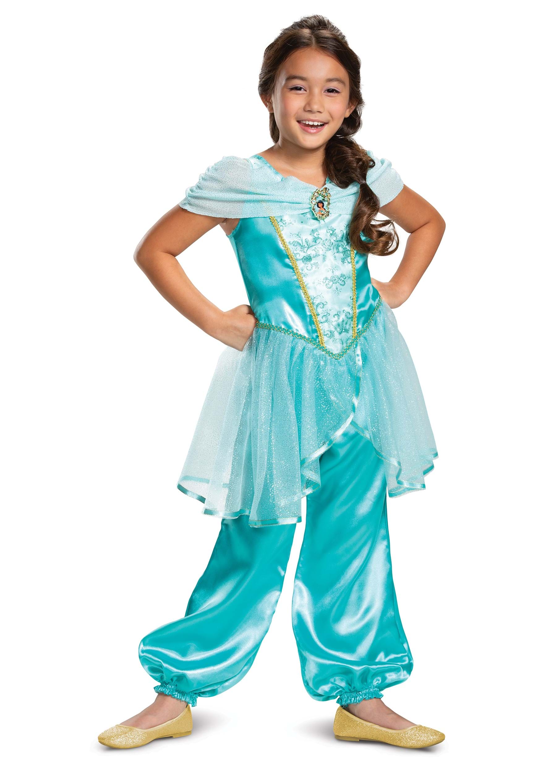 Photos - Fancy Dress Aladdin Disguise Girls Jasmine Classic Costume  Green DI66624 