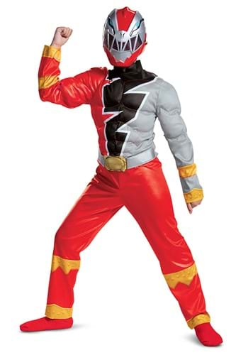 Disguise DG115869L Boy Red Ranger Dino Fury Muscle Child Costume  Small 4-6