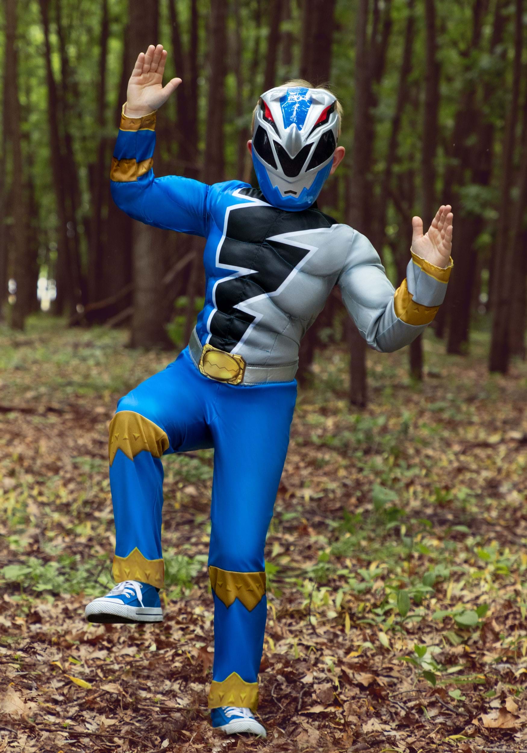 Disguise Power Ranger Blau Dino Fury Klassisch Muskel Halloween Kid Mode 115879 