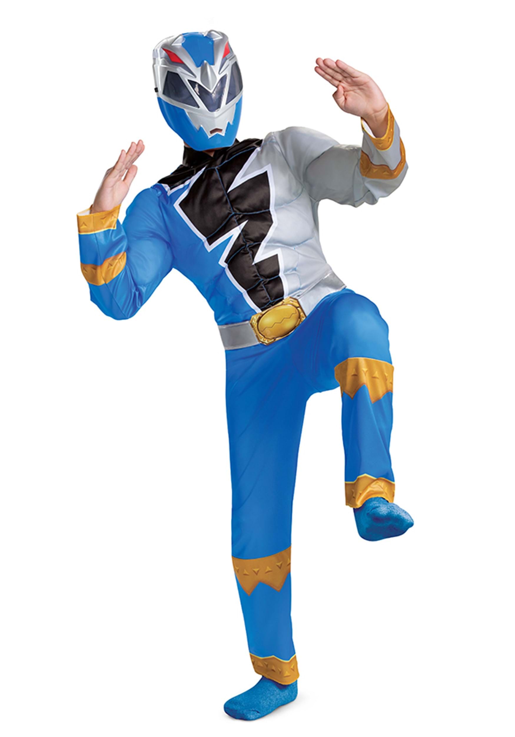 Boy's Power Rangers Blue Ranger Helmet T-Shirt - Royal Blue - Large
