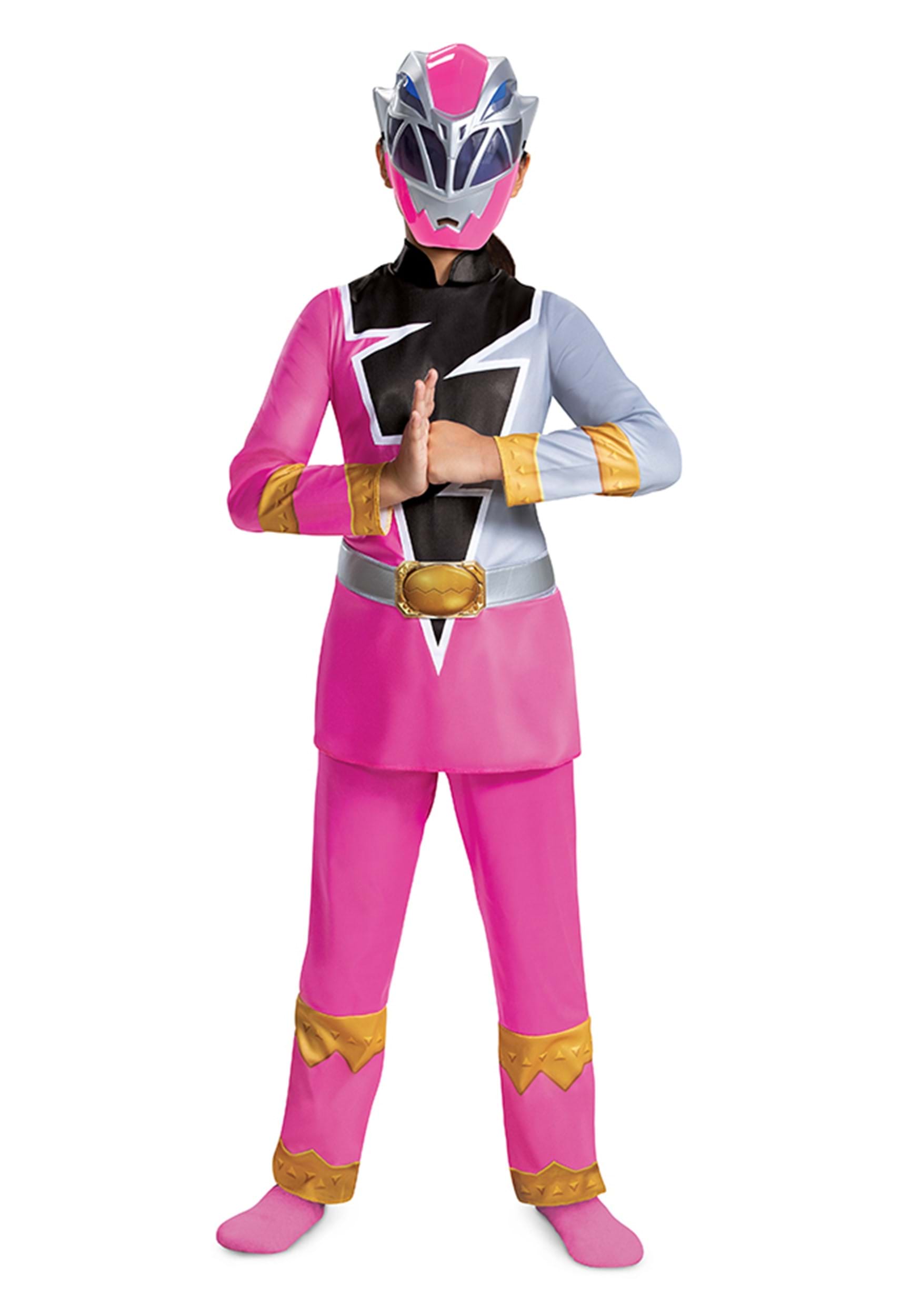 Photos - Fancy Dress Power Disguise  Rangers Dino Fury Kid's Pink Ranger Costume Black/Pink& 