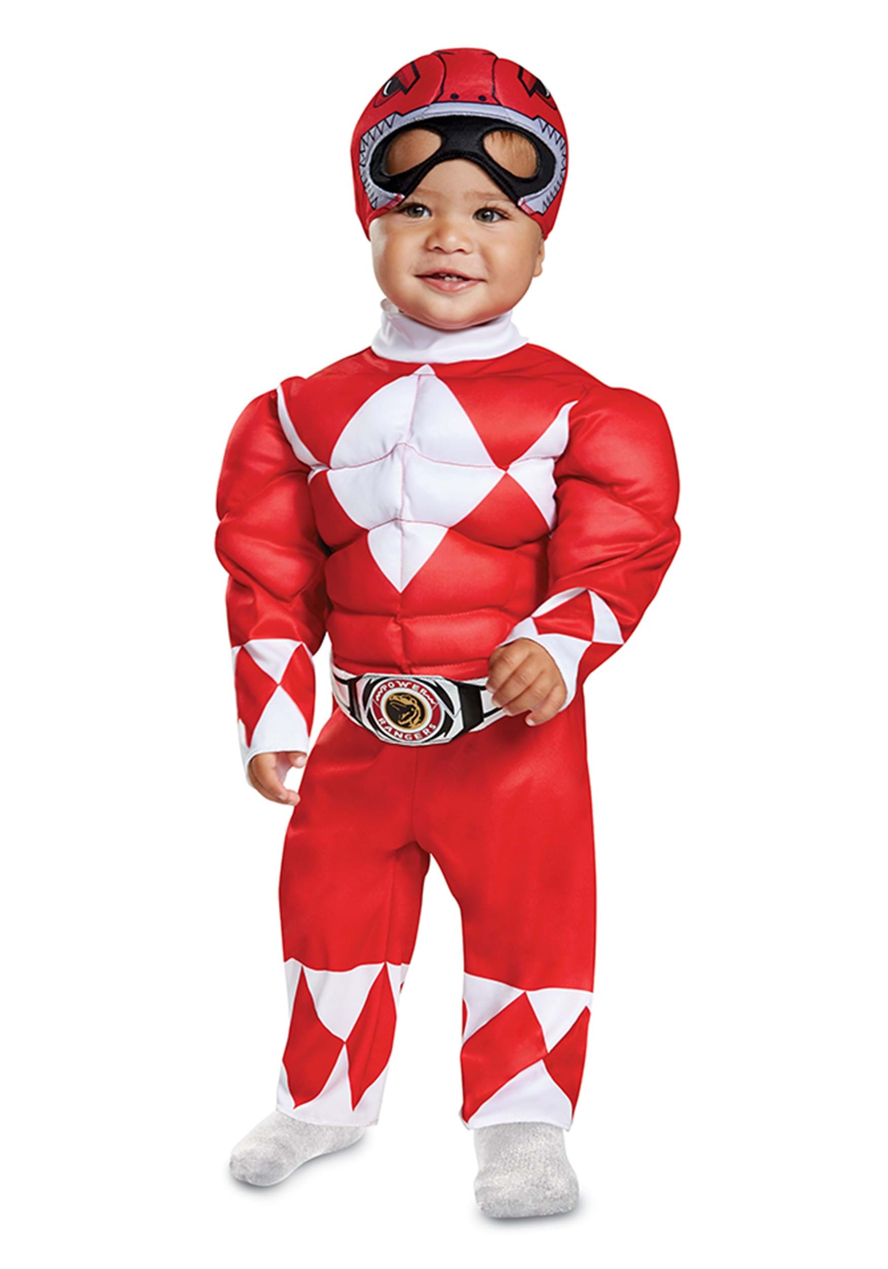 Infant Or Toddler Power Rangers Red Ranger Muscle Costume