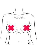 Pastease Plus X Red Neon Cross Pasties Alt 1