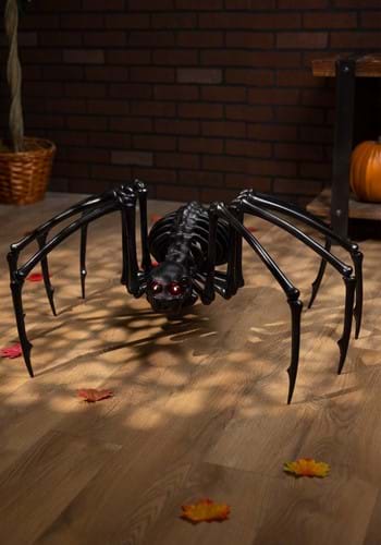 40 Inch Black Skeleton Spider Prop with Light Up Eyes and Ti