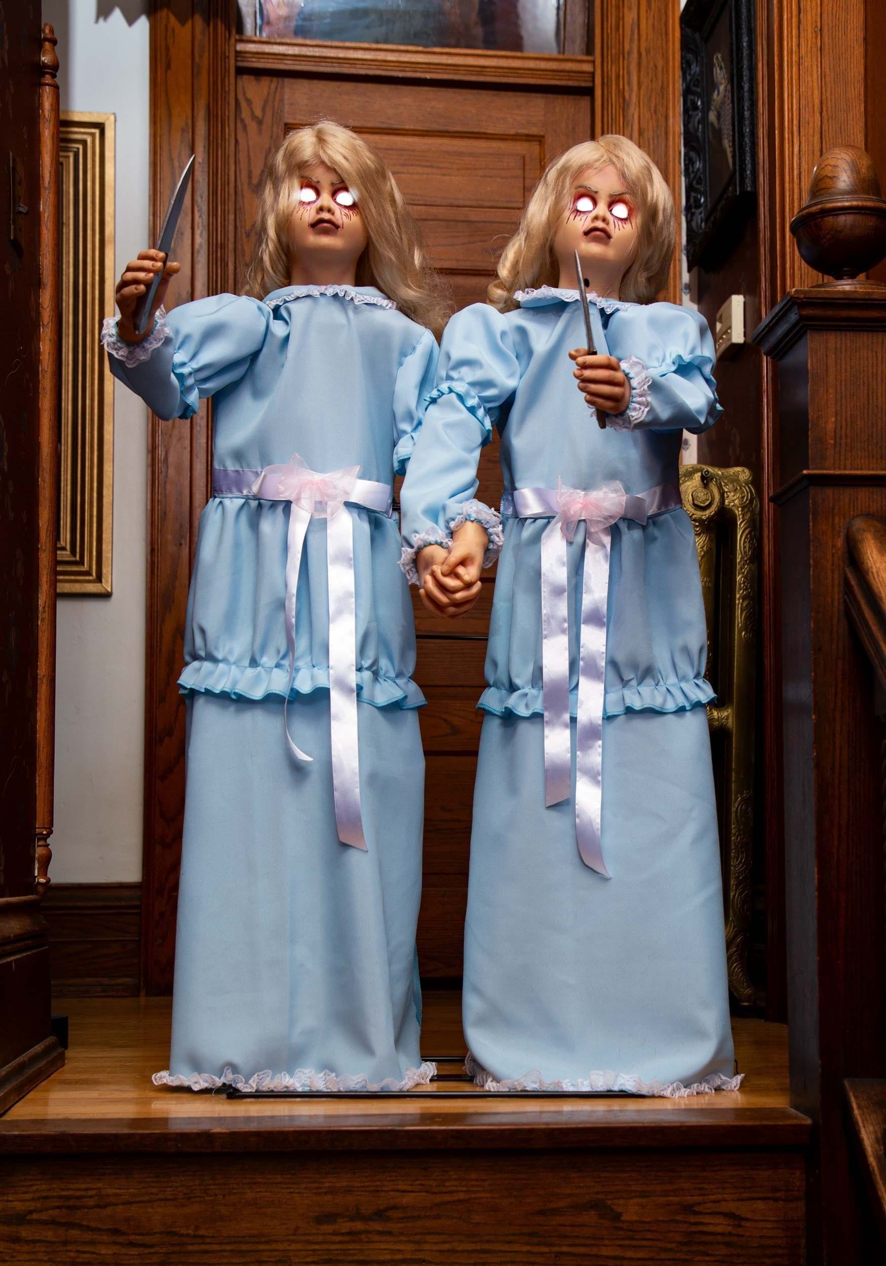 Photos - Other interior and decor FUN Costumes 4FT Killer Twin Girls Animated Halloween Prop | Scary Decorat