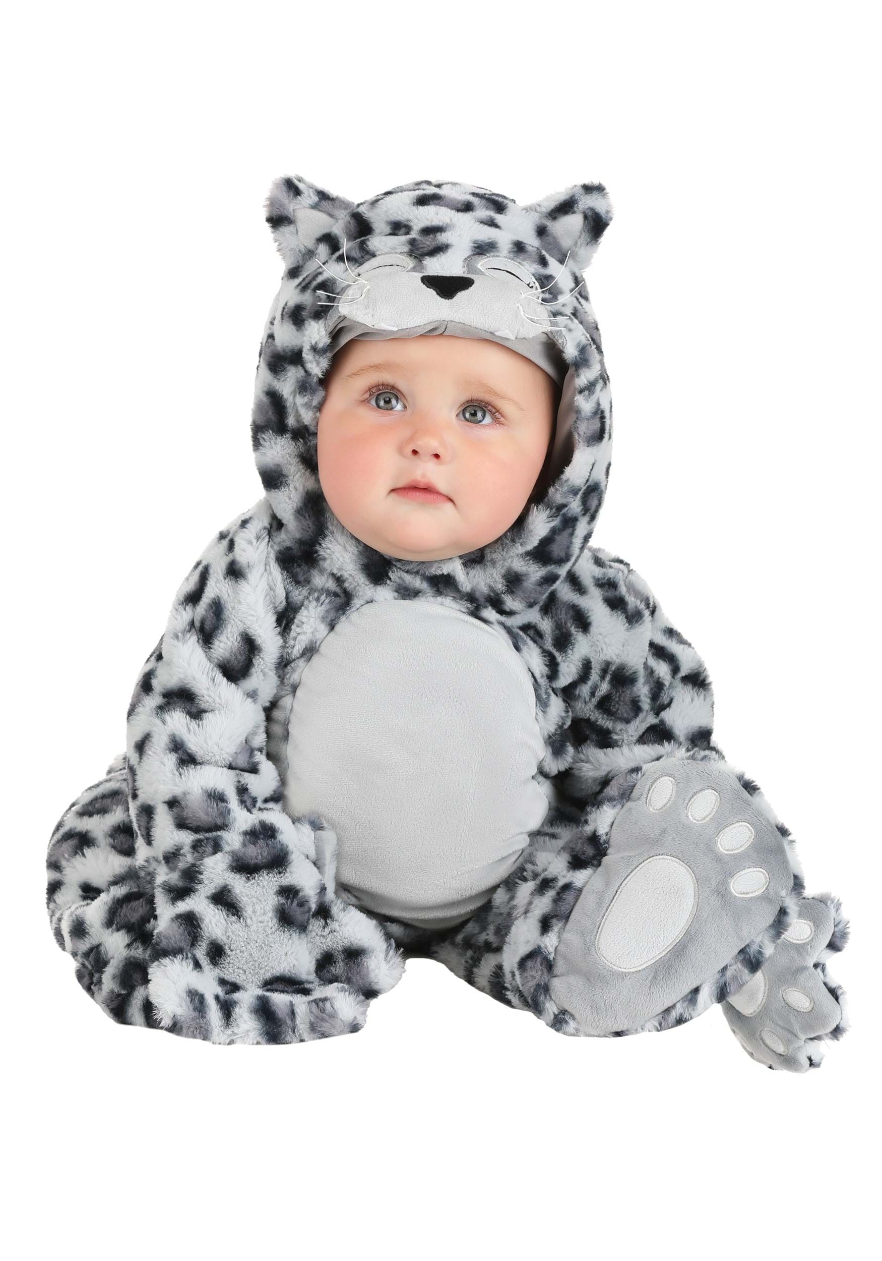 Photos - Fancy Dress Leopard FUN Costumes Snow  Infant Costume Black/Gray FUN3248IN 