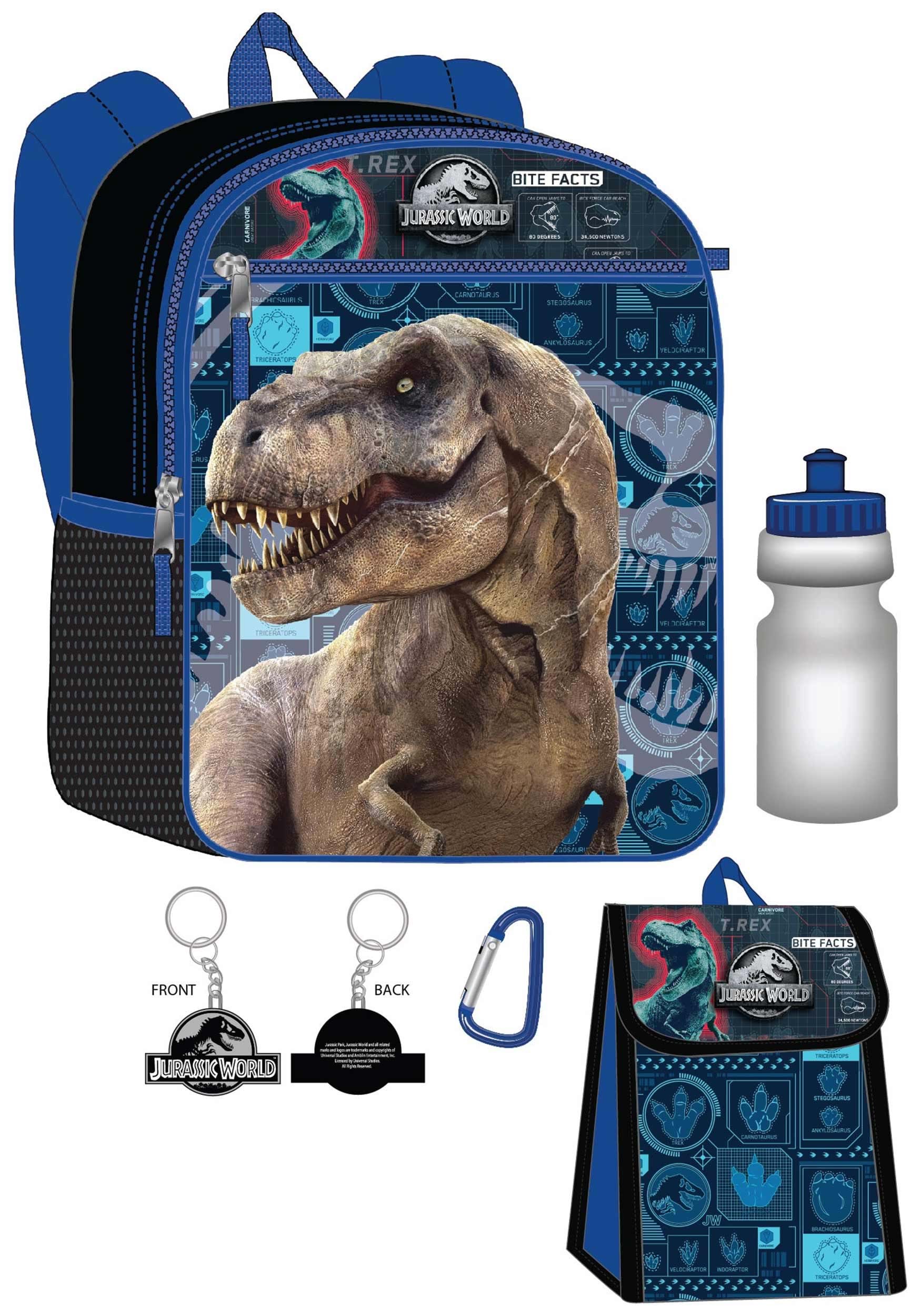 5 Pc Jurassic Park Backpack Set