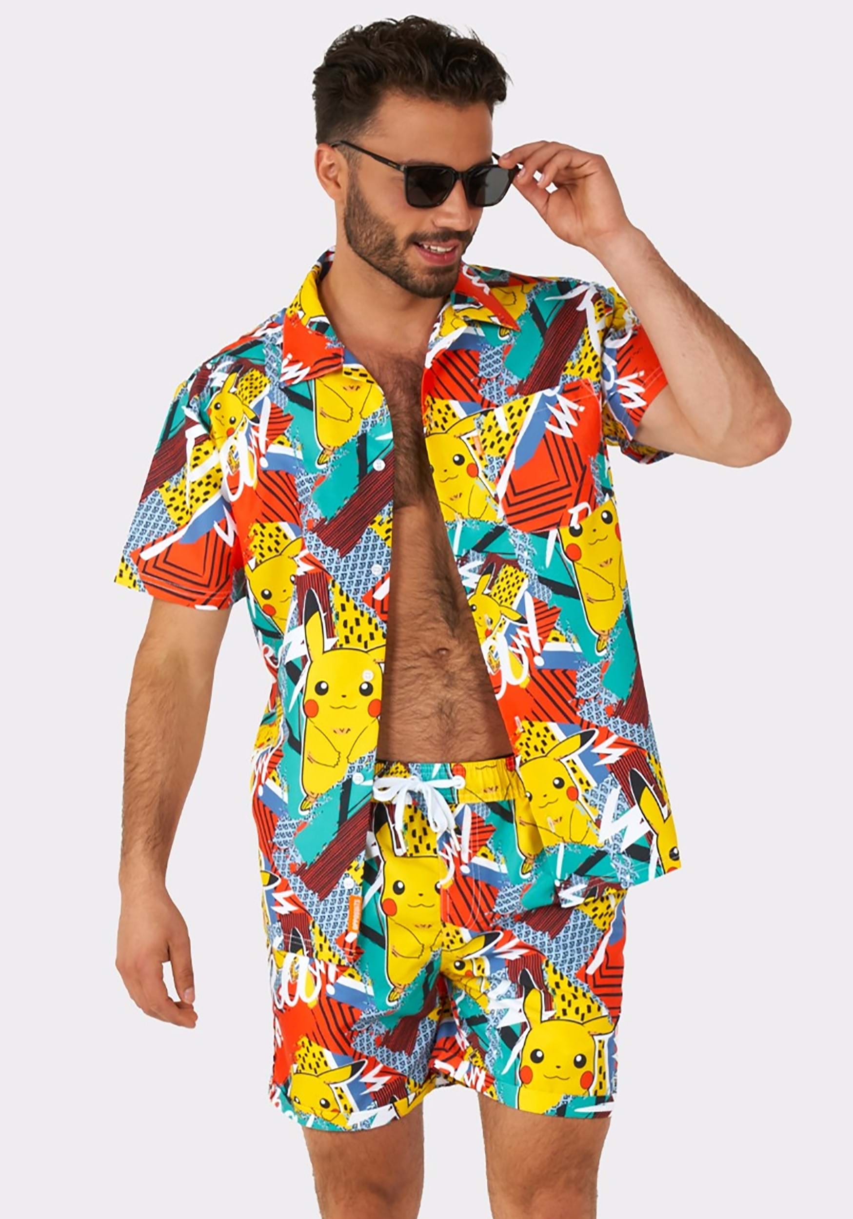 Men's Pokémon Pika Pikachu Swimsuit and Shirt