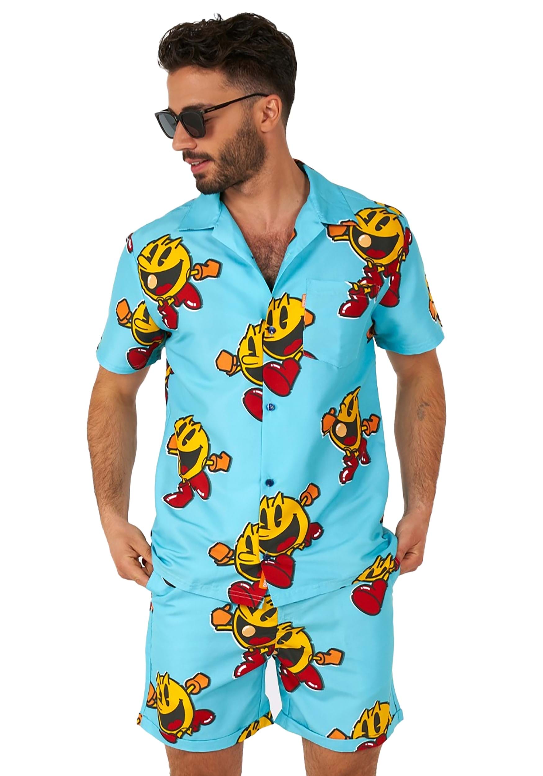 Mens Pac-Man Waka Waka Swimsuit and Shirt