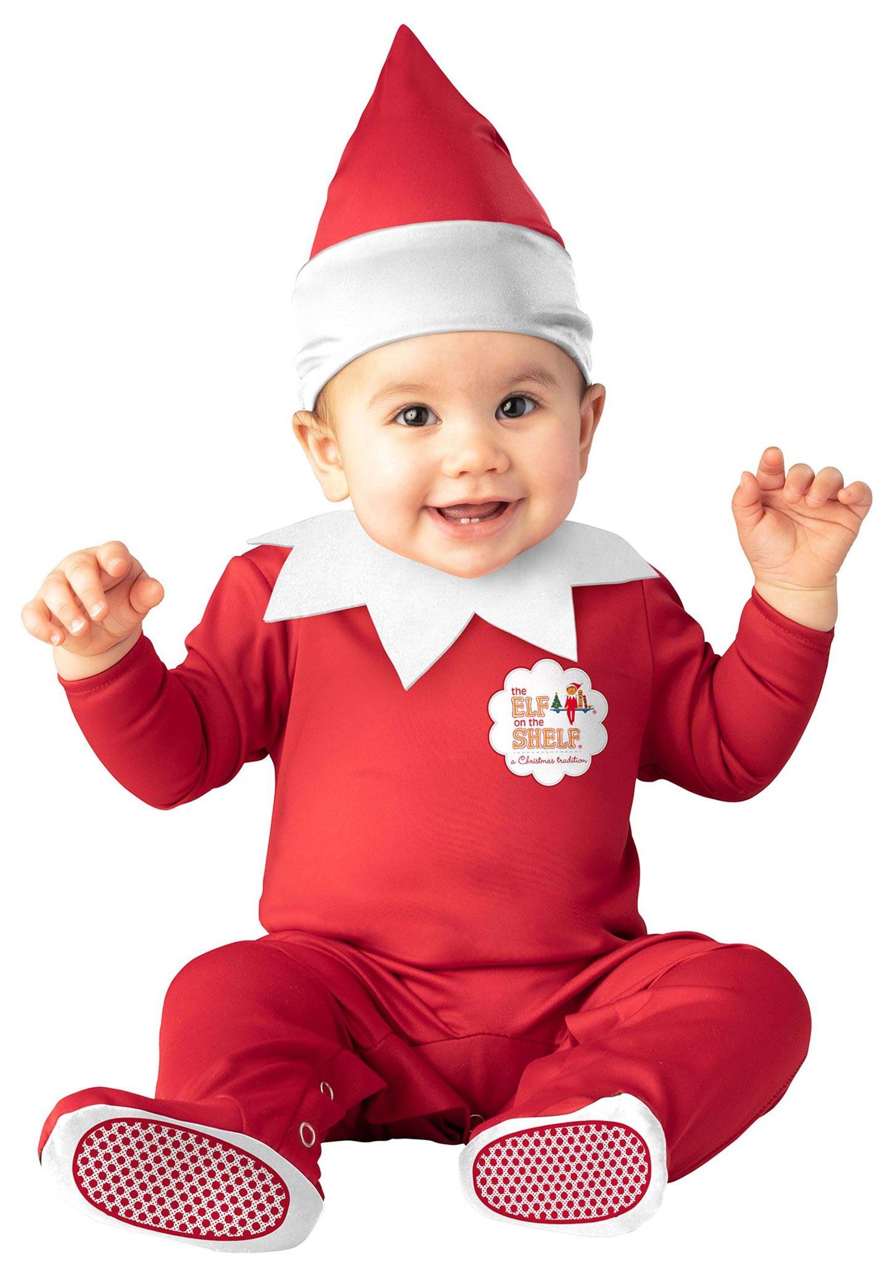 Photos - Fancy Dress ELF Fun World  on the Shelf Boy's Infant Costume Red/White FU7961 