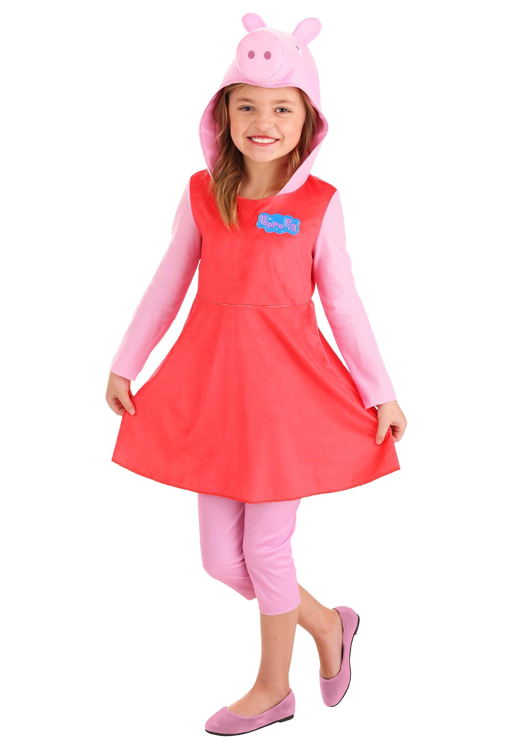 Photos - Fancy Dress Peppa Disguise Limited Girls  Pig Long Sleeve Costume Pink/Red DI120079 