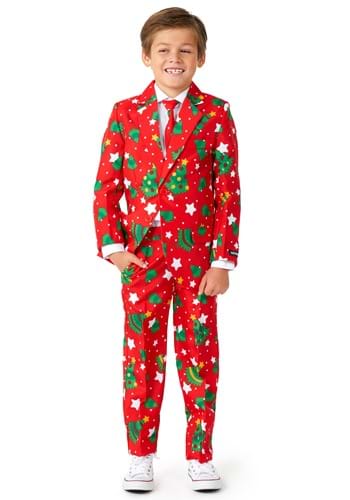 Boys Suitmeister Red Christmas Trees Stars