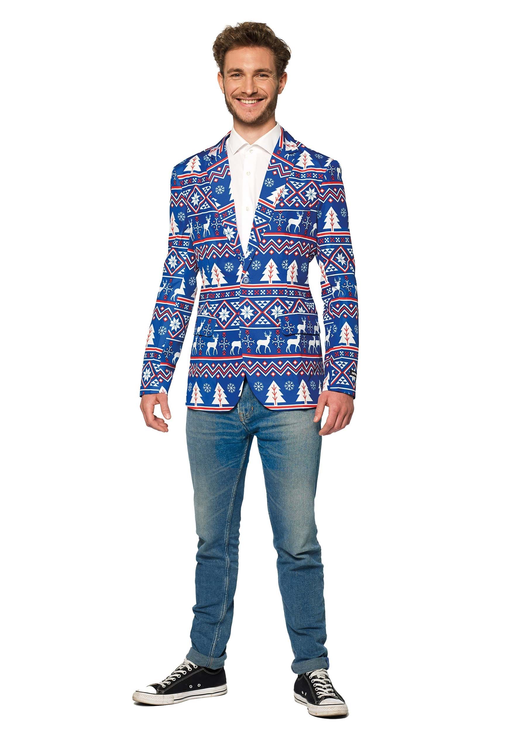 Suitmeister Christmas Blue Nordic Men's Blazer