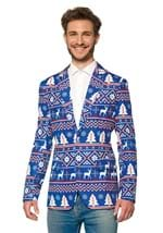 Men's Suitmeister Christmas Blue Nordic Blazer Alt 2