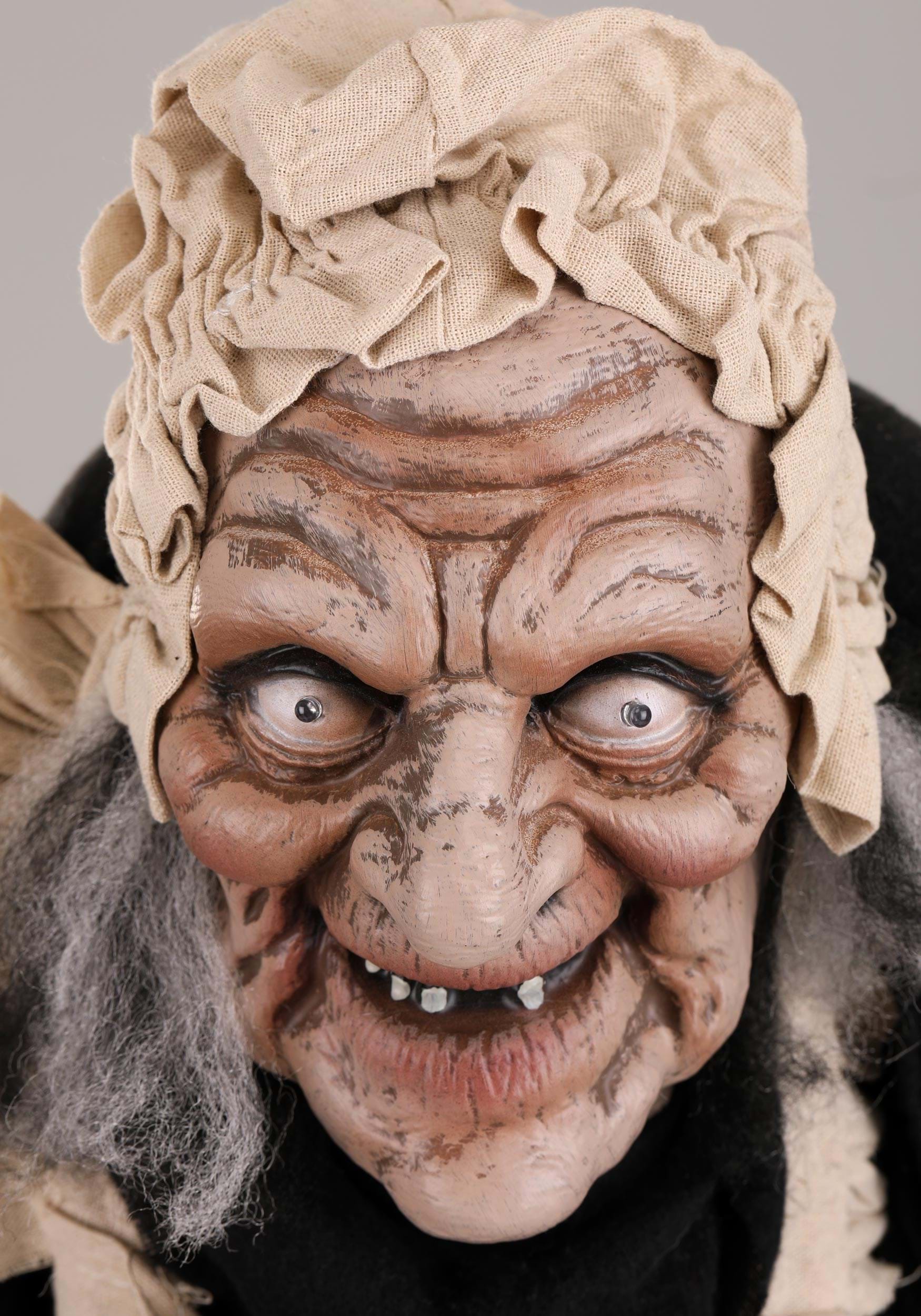 Animated 5FT Greeter Old Lady Hag Halloween Decoration